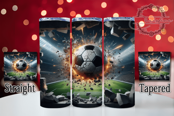 3D Artistic Soccer Splatter Tumbler Wrap