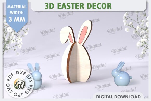 3D Easter Bunny Laser Cut. Home Decor: A Digital Design Guide
