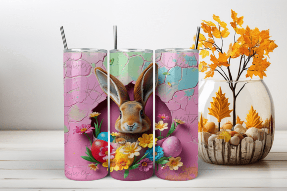 3D Easter Bunny Tumbler Wrap