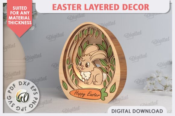 3D Easter Decor Laser Cut. Easter Egg