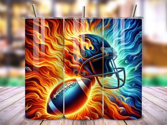 3D Football Neon Sports Tumbler Wrap V.1: Elevating Your Custom Drinkware Game