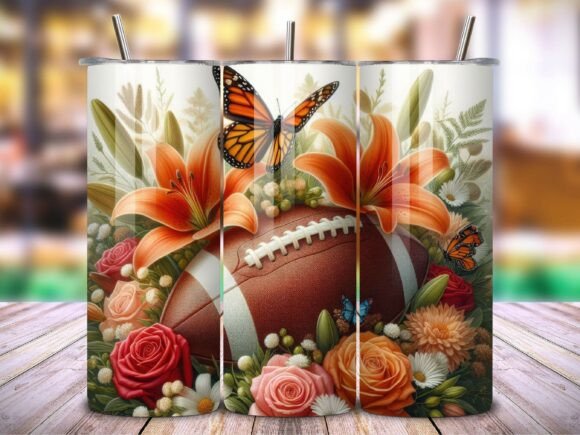 3D Football Sports Tumbler Wrap V.2