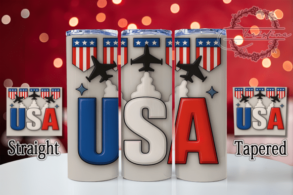 3D Inflated USA Flag 4th of July Tumbler