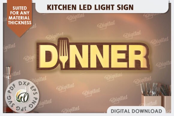 3D Kitchen Led Light Sign Laser Cut: Elevating Home Ambiance with Digital Precision