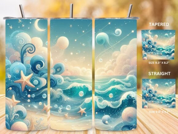 3D Seashells Beach Ocean Theme Tumbler