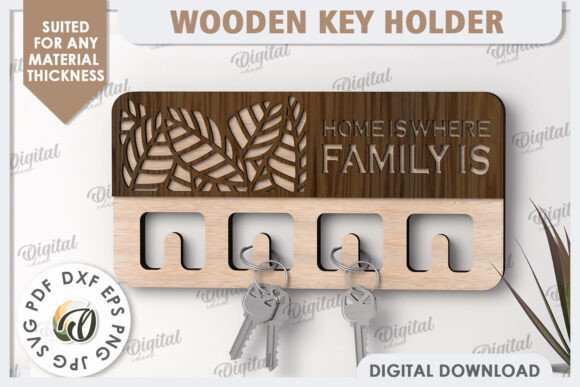 3D Wooden Key Holder Laser Cut: A Versatile Design Tool for Creative and Practical Projects