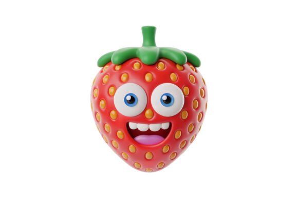 Bringing Joy to Design with a 3D Funny Walking Strawberry Character