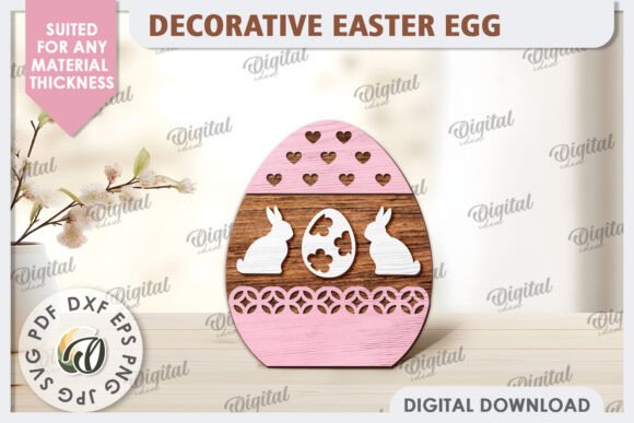 Decorative Easter Egg Laser Cut 3D Egg – Creative Possibilities in a Digital Package