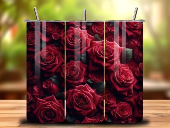 Elevate Your Sublimation Projects with the 3D Flowers Roses 20 Oz Tumbler Wrap V.4