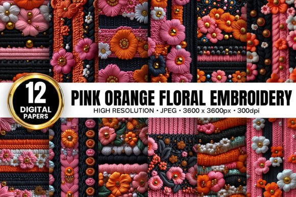 Unlocking Creativity with Pink Orange 3D Flowers Embroidery Papers